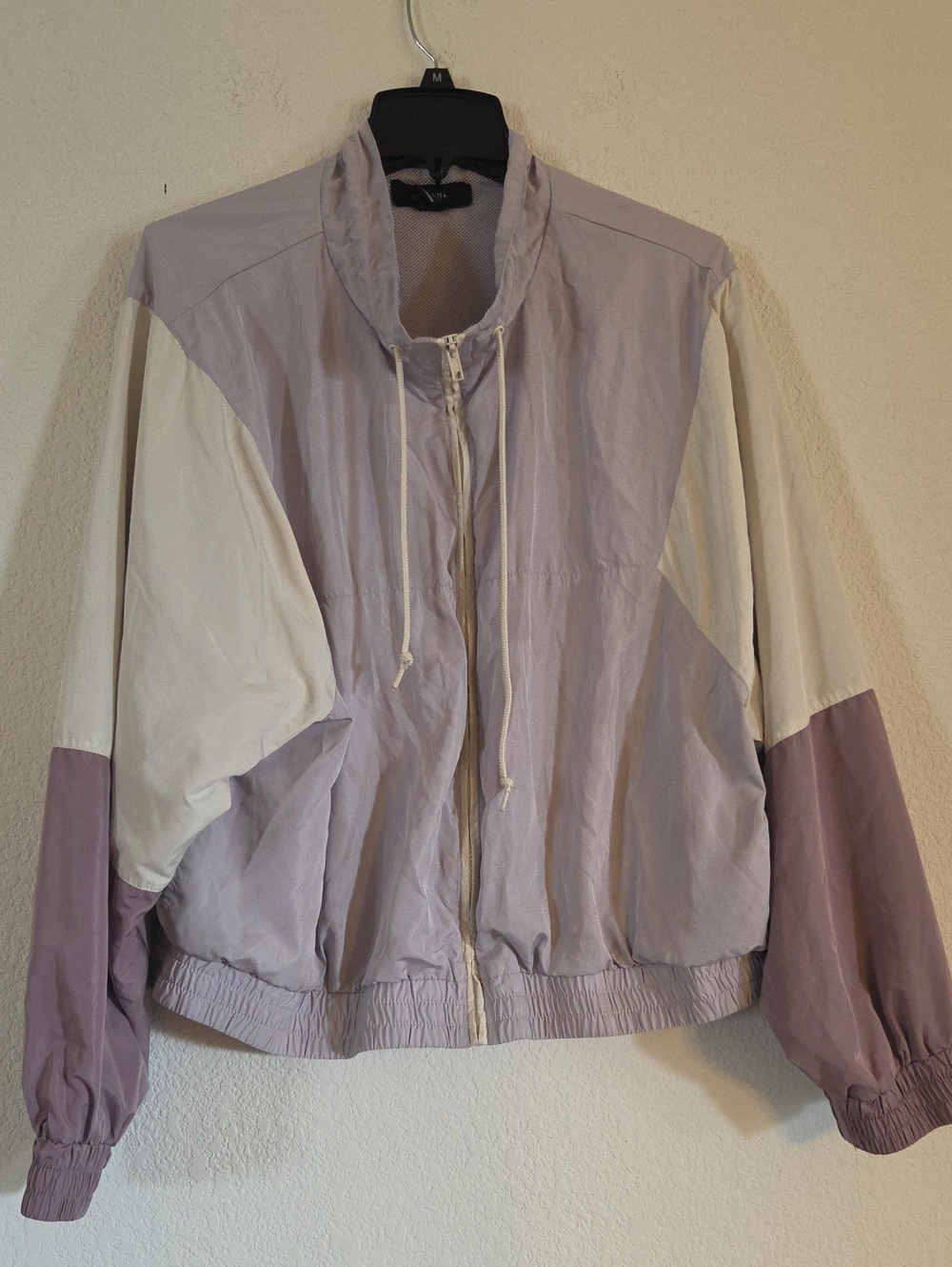 Forever 21 Lilac and White Colorblock Windbreaker Jacket